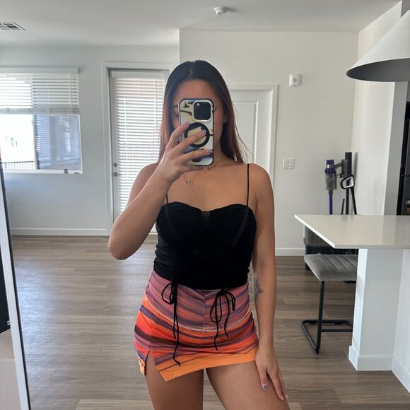 Tiger Mist Havana Sunset Mini Skirt w/ Shorts - Picture 1 of 2